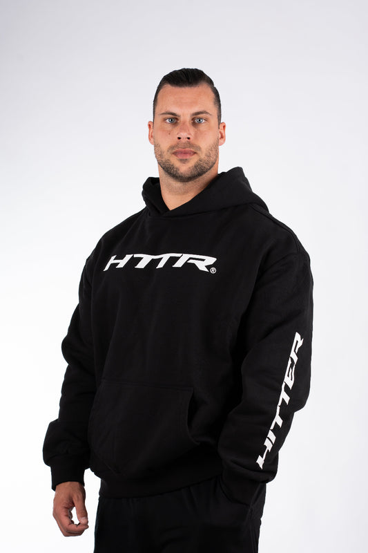 black hoodie fitness clothing